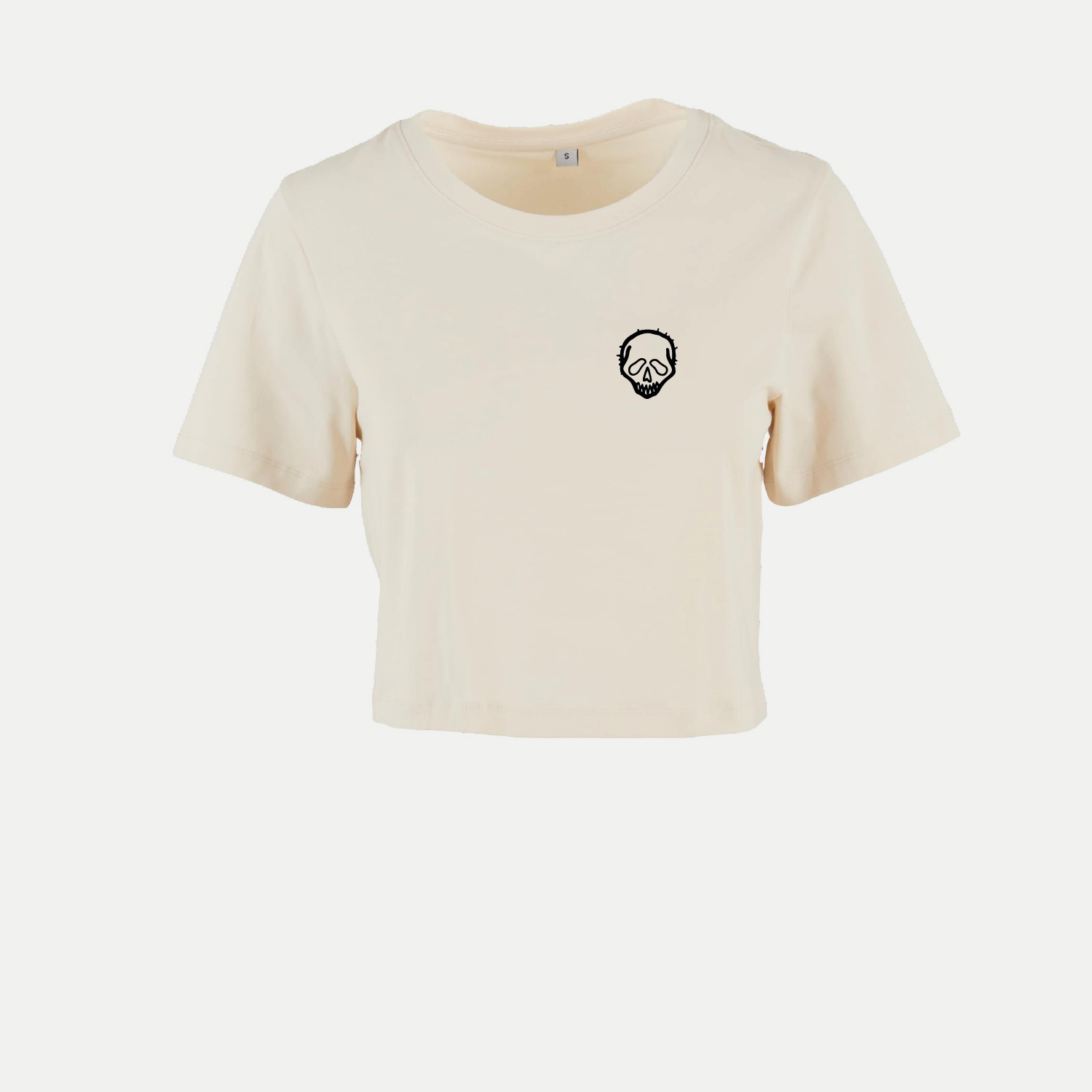 ICONIC LOGO PRINT | WHITE SAND | LIGHT GREY | CROPPED TEE | RAWLI