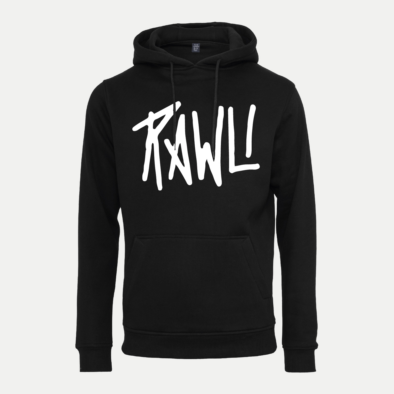 ICONIC LOGO PRINT | BLACK | HEAVY HOOD | RAWLI