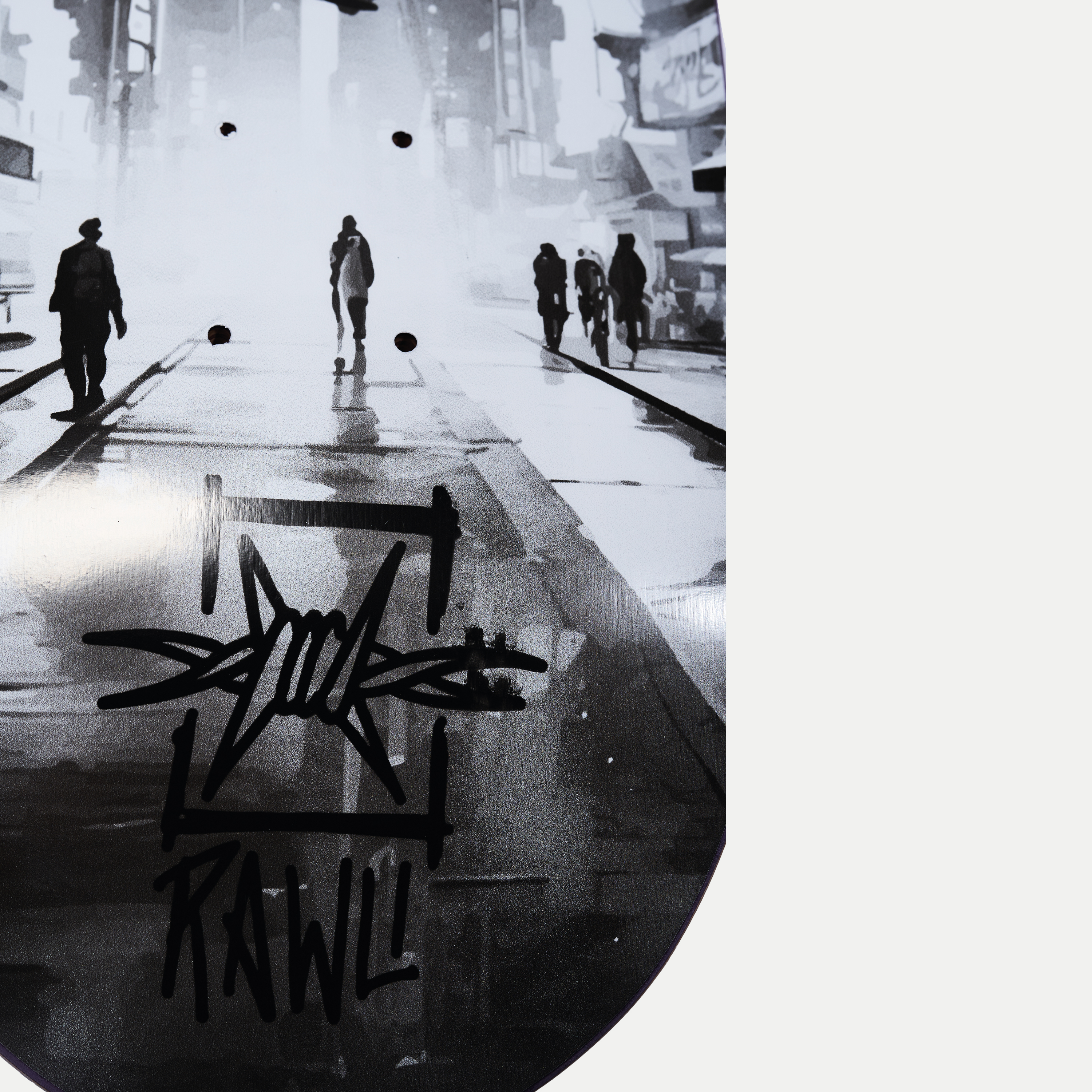 Skateboard | Deck | Robotskull in Black & White | Medium Concave | Canadian Maple