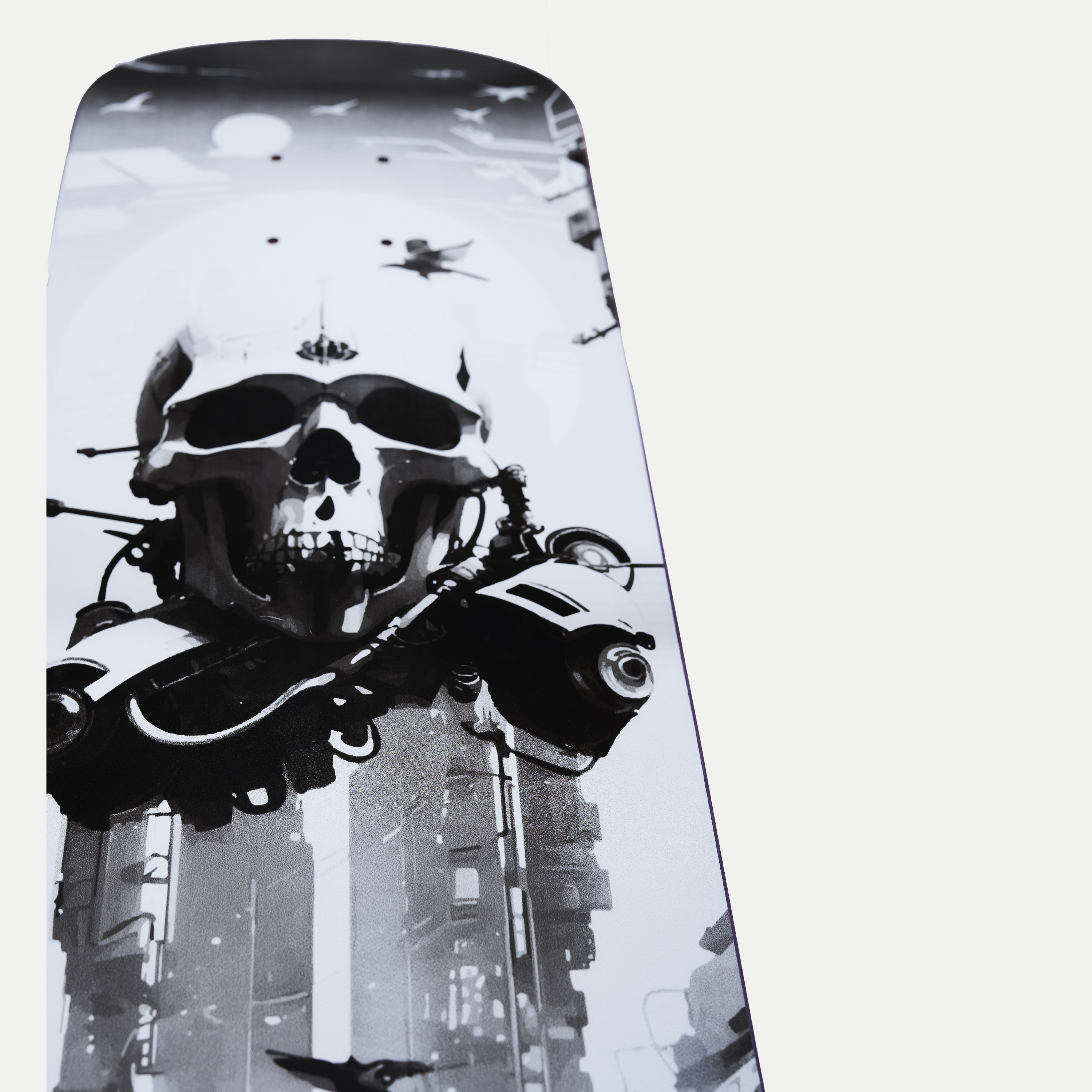 Skateboard | Deck | Robotskull in Black & White | Medium Concave | Canadian Maple