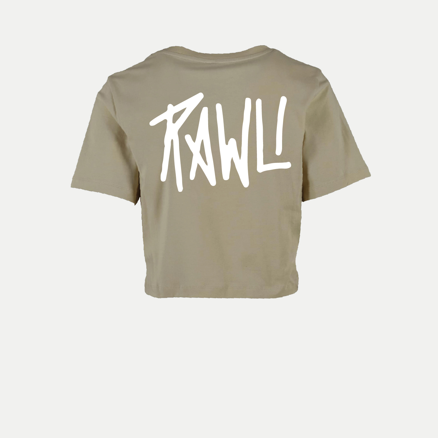ICONIC LOGO PRINT | paleolive | LIGHT GREY | CROPPED TEE | RAWLI