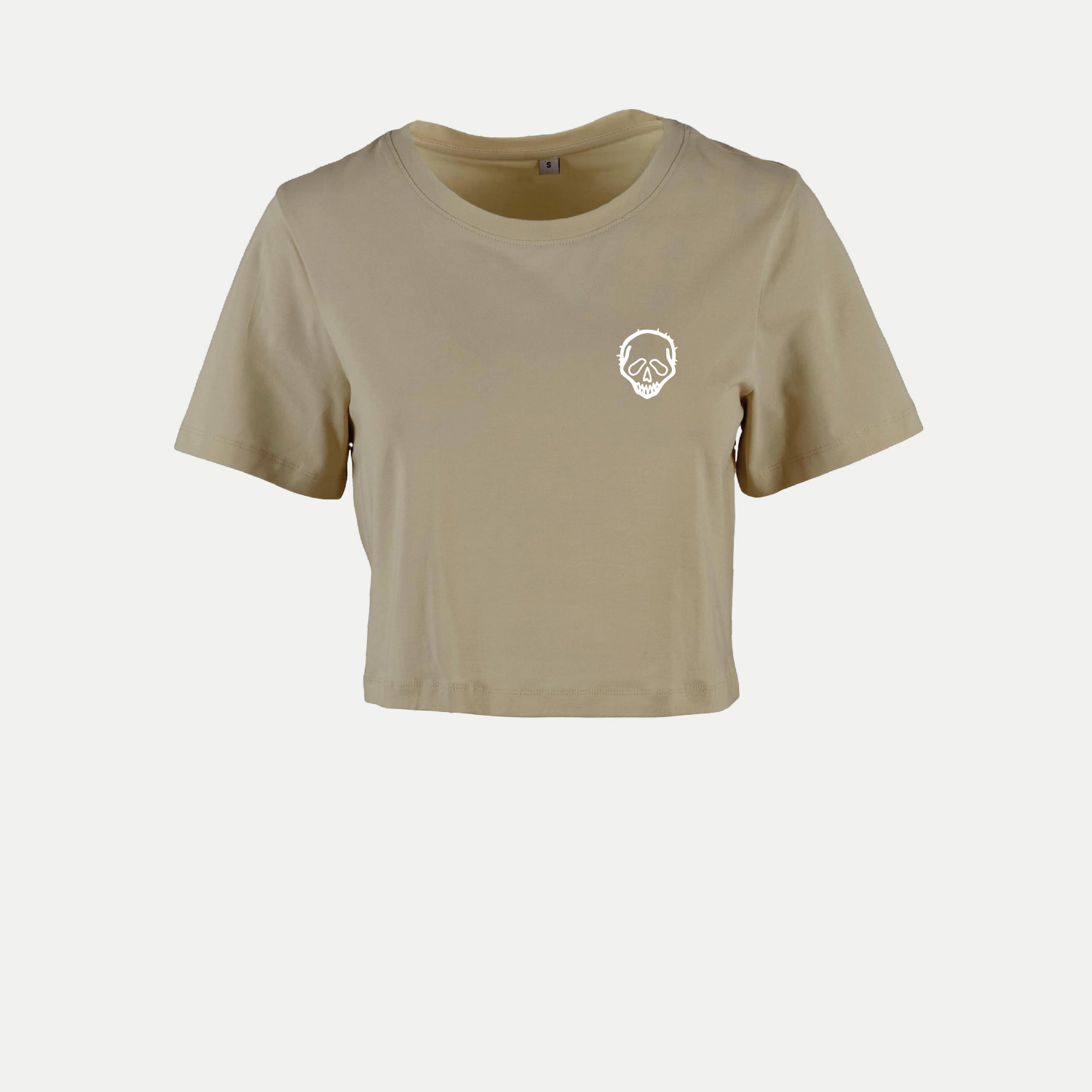 ICONIC LOGO PRINT | paleolive | LIGHT GREY | CROPPED TEE | RAWLI